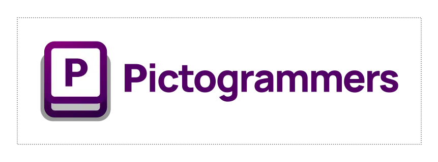 Pictogrammers logo with clearing space example